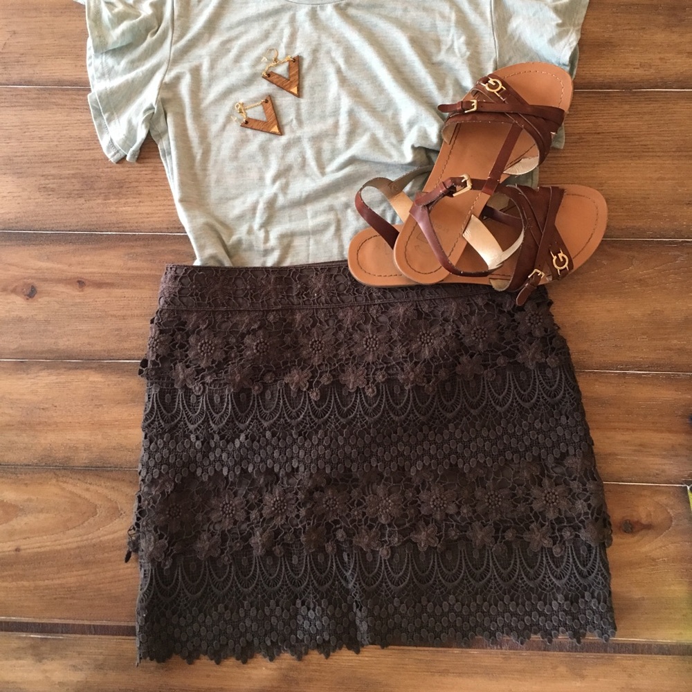 Dark grey lace overlay skirt from American eagle